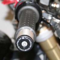 (image for) Bar-End Sliders, Black - Triumph Street Triple 2007-2012, Daytona 600/650, TT 600, Speed Four, Thruxton