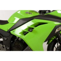 (imagen para) Topes Anticaídas Aero, Negro - Kawasaki Ninja 300 / 250 2013