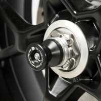 (image for) “Spindle Sliders” axle crash protectors/diablos - Triumph Speed Triple 2011-2015, Speed Triple S/R 2016 onwards, Speed Triple RS 2018-2020