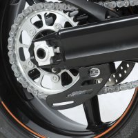(image for) Toe/Chain Guard, RHS, Extended style, black, HDPE plastic - Husqvarna Nuda/TR650 Strada, BMW F650/800GS 2008 onwards, F800R 2009 onwards