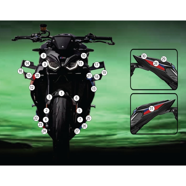 (imagen para) Kit Protección Antirroce "Eazi-Guard" - BMW M1000R 2025 onwards