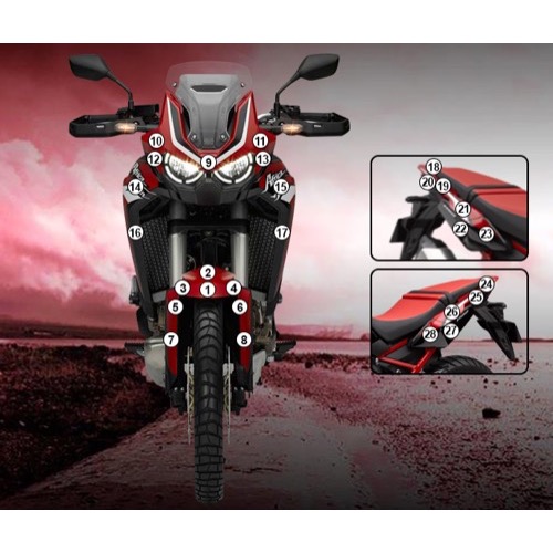 (imagen para) Kit Protección Antirroce "Eazi-Guard" - Honda CRF1100L Africa Twin 2020-2023