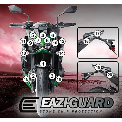(imagen para) Kit Protección Antirroce "Eazi-Guard" - Kawasaki Z800 2013-2016