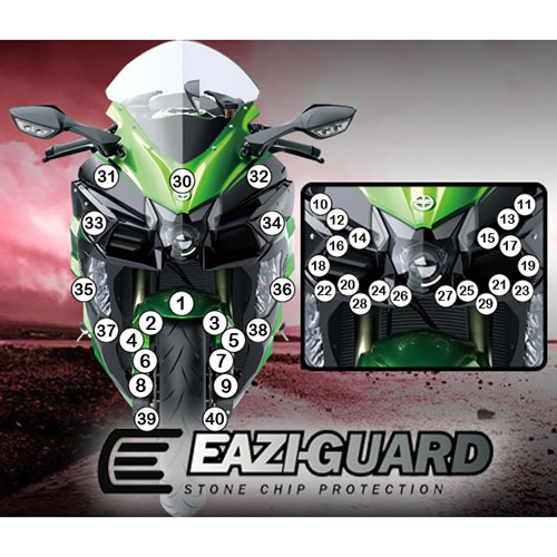 (imagen para) Kit Protección Antirroce "Eazi-Guard" - Kawasaki Ninja H2 SX 2018-2021
