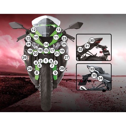 (imagen para) Kit Protección Antirroce "Eazi-Guard" - Kawasaki ZX-6R (636) 2019-2021