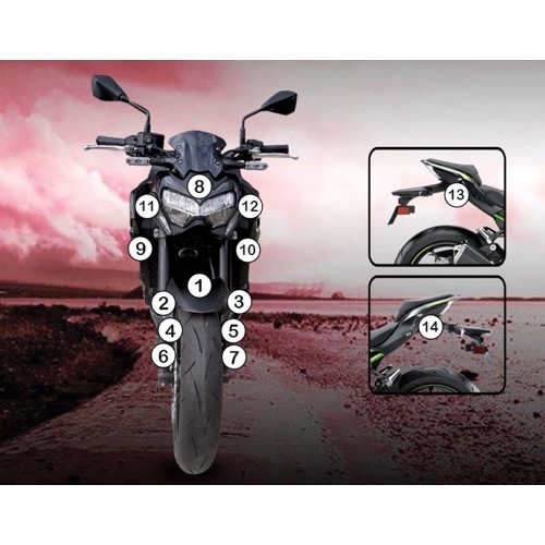 (imagen para) Kit Protección Antirroce "Eazi-Guard" - Kawasaki Z900 2020-2024