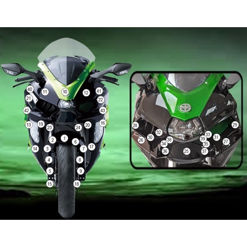 (imagen para) Kit Protección Antirroce "Eazi-Guard" - Kawasaki Ninja H2 SX SE 2022 en adelante
