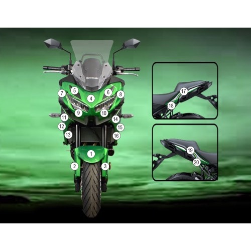 (imagen para) Kit Protección Antirroce "Eazi-Guard" - Kawasaki Versys 650 2022 en adelante