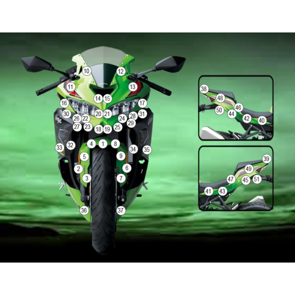 (imagen para) Kit Protección Antirroce "Eazi-Guard" - Kawasaki Ninja ZX-4RR 2023 en adelante