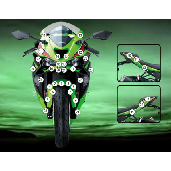 (imagen para) Kit Protección Antirroce "Eazi-Guard" - Kawasaki Ninja ZX-6R 2023 en adelante
