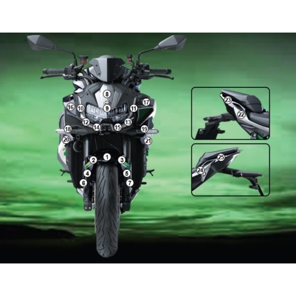 (imagen para) Kit Protección Antirroce "Eazi-Guard" - Kawasaki Z H2 2023 en adelante