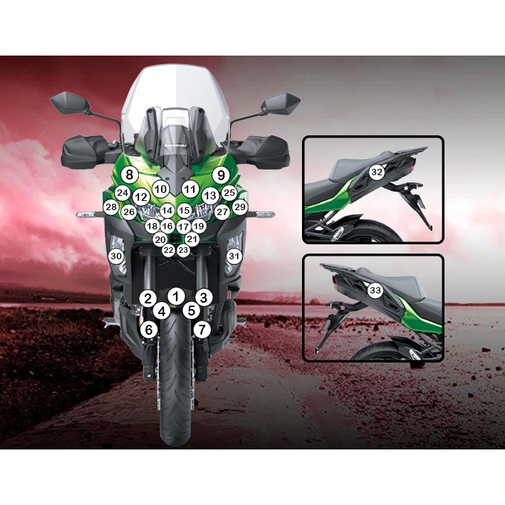 (imagen para) Kit Protección Antirroce "Eazi-Guard" - Kawasaki Versys 1100 2025 en adelante