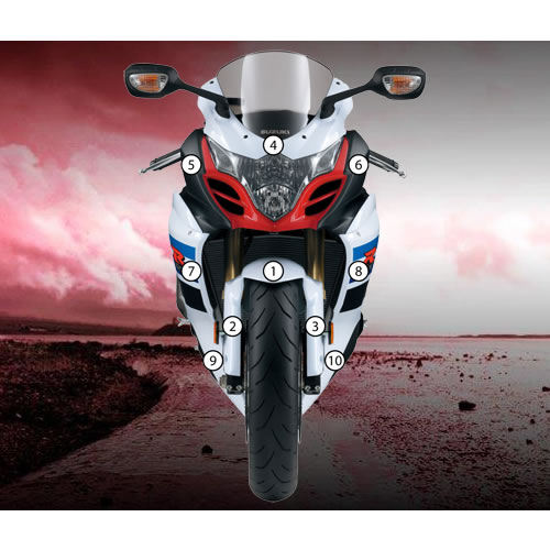 (imagen para) Kit Protección Antirroce "Eazi-Guard" - Suzuki GSX-R1000 2009-2016