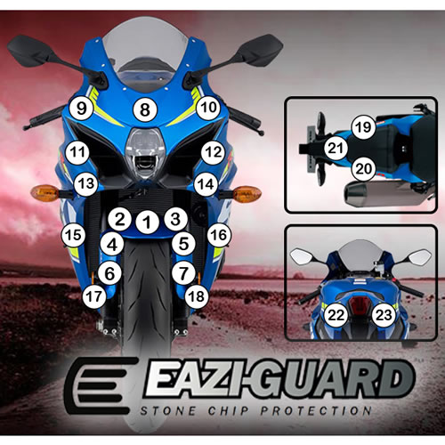 (imagen para) Kit Protección Antirroce "Eazi-Guard" - Suzuki GSX-R1000 2017-2022