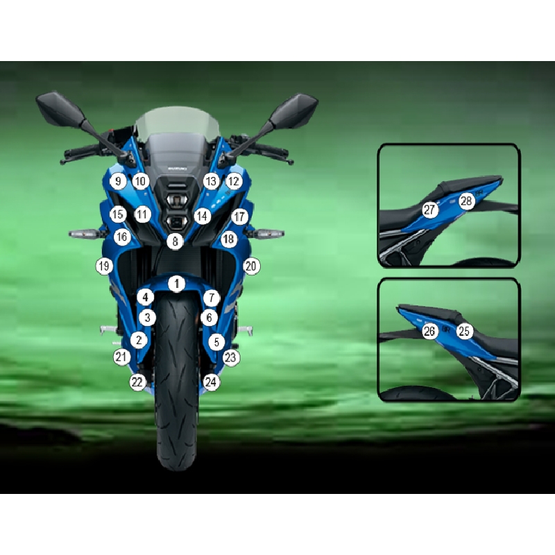(imagen para) Kit Protección Antirroce "Eazi-Guard" - Suzuki GSX-8R 2024 en adelante