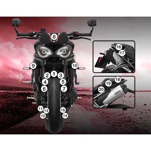 (imagen para) Kit Protección Antirroce "Eazi-Guard" - Triumph Speed Triple 1050 RS 2018-2019