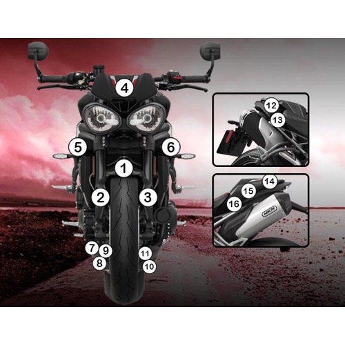(imagen para) Kit Protección Antirroce "Eazi-Guard" - Triumph Speed Triple 1050 2016-2017
