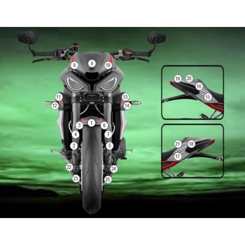 (imagen para) Kit Protección Antirroce "Eazi-Guard" - Triumph Street Triple RS 2020-2022
