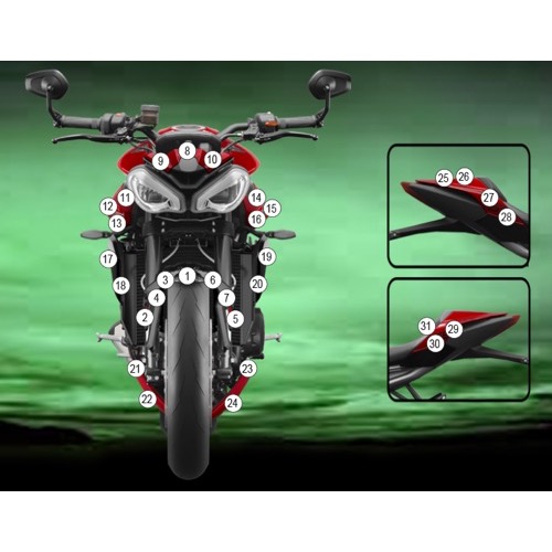 (imagen para) Kit Protección Antirroce "Eazi-Guard" - Triumph Street Triple 2023 en adelante