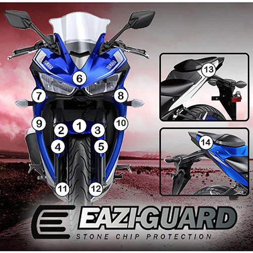 (imagen para) Kit Protección Antirroce "Eazi-Guard" - Yamaha YZF-R3 2015-2018