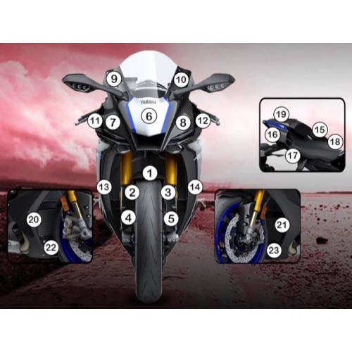 (imagen para) Kit Protección Antirroce "Eazi-Guard" - Yamaha YZF-R1M 2020-2024