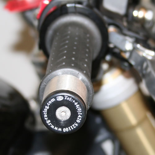(image for) Bar-End Sliders, Black - Triumph Street Triple 2007-2012, Daytona 600/650, TT 600, Speed Four, Thruxton
