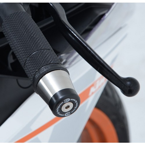 (image for) Bar-End Sliders, Black - KTM 125 Duke 2024 onwards / RC390 2014 onwards / RC125 2017 onwards / RC200 2022 onwards, Honda CBR500R 2019 onwards