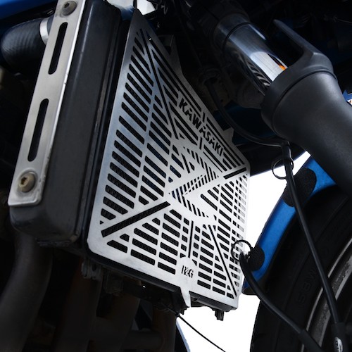 (image for) Branded Radiator Guards, Stainless Steel - Kawasaki Z750, Z750R, Z800, Z1000/1100, Z1000SX, Ninja 1000SX, Versys 1000 - Click Image to Close