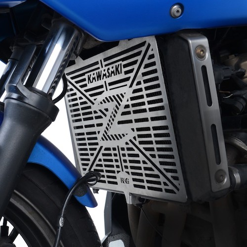 (image for) Branded Radiator Guards, Stainless Steel - Kawasaki Z750, Z750R, Z800, Z1000/1100, Z1000SX, Ninja 1000SX, Versys 1000 - Click Image to Close