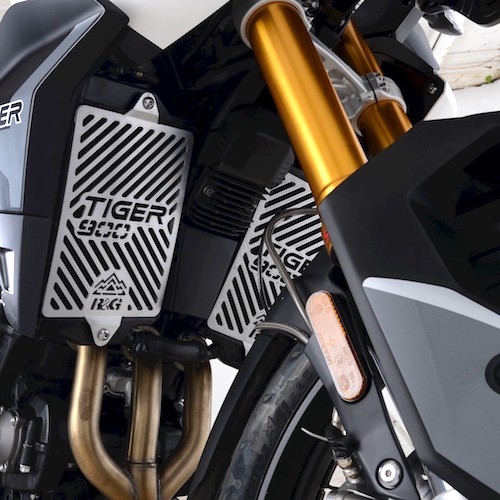 (image for) Branded Radiator Guards, Stainless Steel (2) - Triumph Tiger 900/GT/Rally 2020