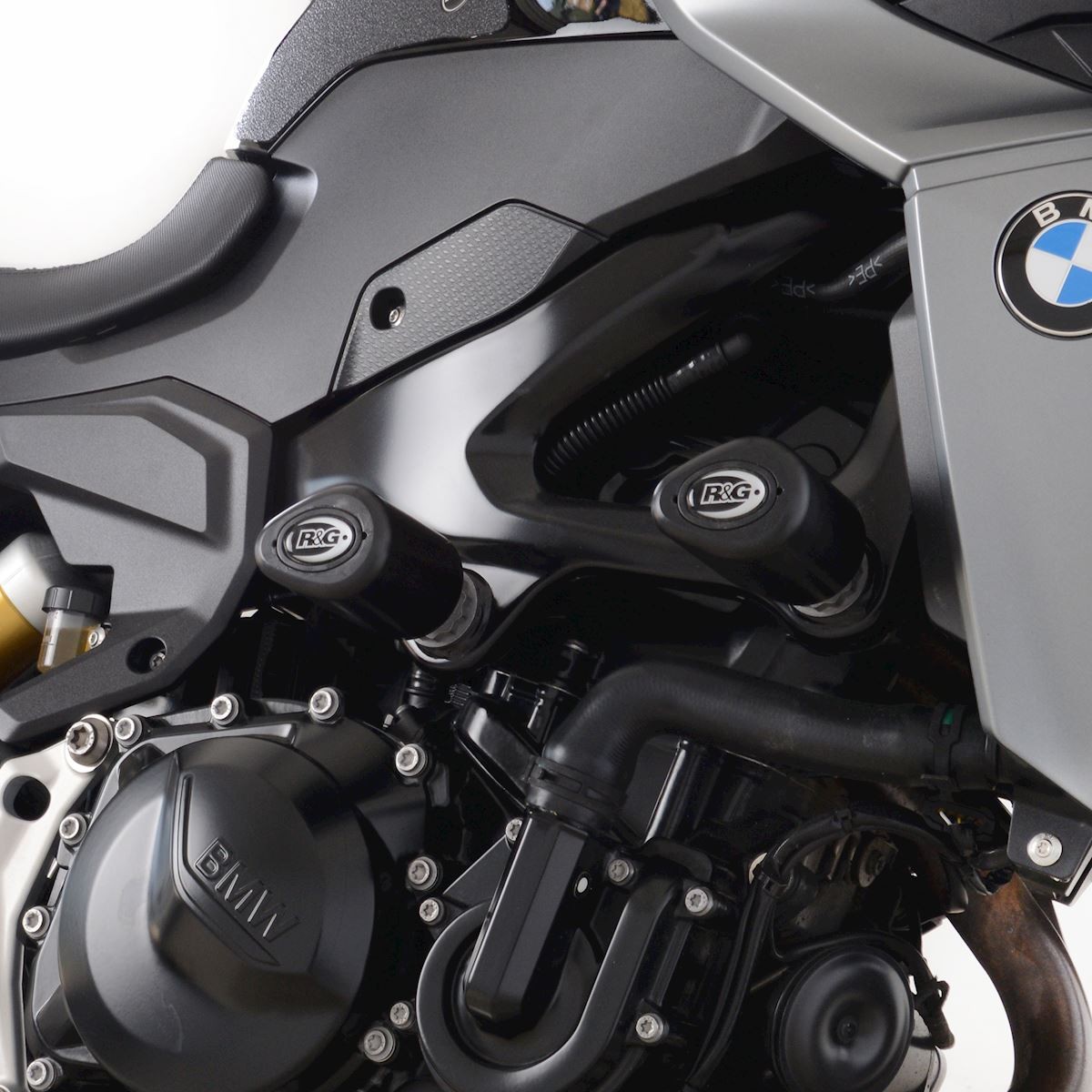 (imagen para) Topes Anticaídas Aero - BMW F900R / F900XR 2020 en adelante, F850GS 2022 en adelante, F900GSA 2024 en adelante (soporte del motor trasero)