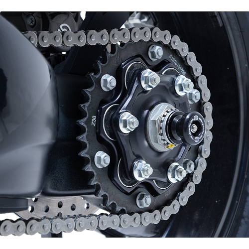 (imagen para) “Spindle Sliders” topes/diábolos eje - KTM 1290 Super Duke R 2014 en adelante / SuperDuke GT 2016 en adelante / 1390 Super Duke R (Evo) 2024 en adelante