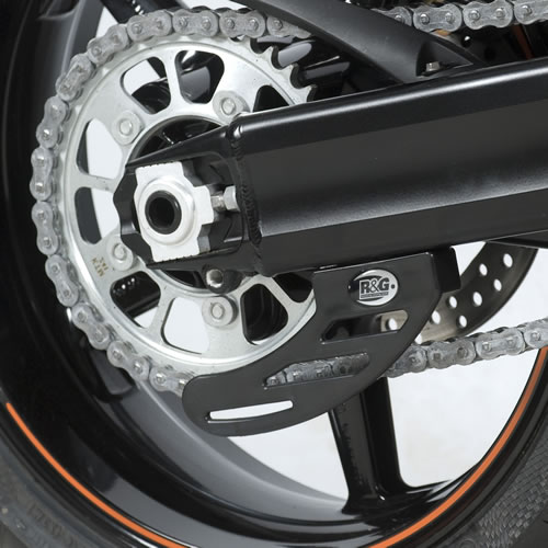 (image for) Toe/Chain Guard, RHS, Extended style, black, HDPE plastic - Husqvarna Nuda/TR650 Strada, BMW F650/800GS 2008 onwards, F800R 2009 onwards